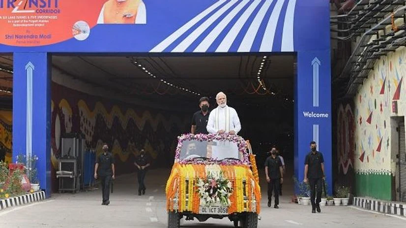 PM Modi, Integrated Transit Corridor Prime Minister Narendra Modi inspects the newly inaugurated Pragati Maidan Integrated Transit Corridor, in New Delhi