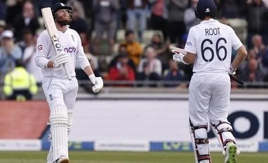 IND vs ENG Tests: Bairstow suggests India could make non-turning pitches England's Jonny Bairstow celebrates reaching his half century with Joe Root (Photo: Reuters)