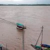Swollen Godavari river following incessant monsoon rains, in Bhadrachalam (Photo: PTI)