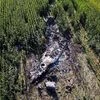 Debris is seen at the crash site of an Antonov An-12 cargo plane owned by a Ukrainian company, near Kavala, Greece, July 17, 2022. REUTERS