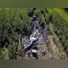 Plane crash Debris is seen at the crash site of an Antonov An-12 cargo plane owned by a Ukrainian company, near Kavala, Greece, July 17, 2022. REUTERS
