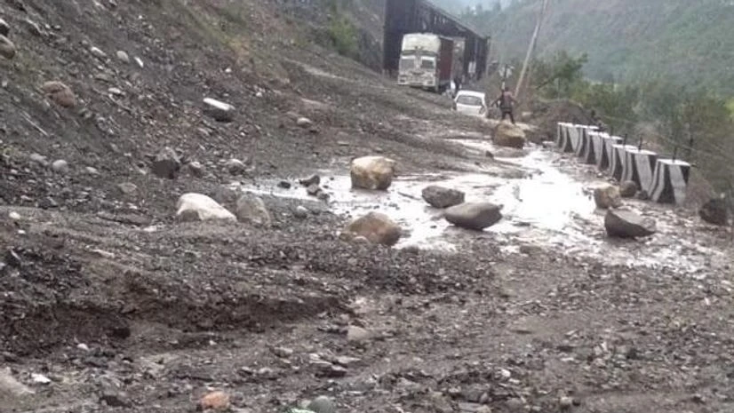 Landslide on J-K highway Landslide on J-K highway