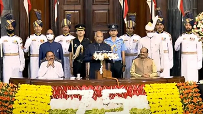 President Ram Nath Kovind during his farewell address President Ram Nath Kovind during his farewell address (Photo: ANI)