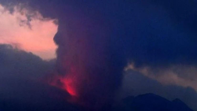 A remote camera image show shows an eruption of Sakurajima in Kumamoto prefecture A remote camera image show shows an eruption of Sakurajima in Kumamoto prefecture