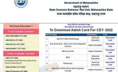 MHT CET admit card 2022 released; check dates, details, steps to download MHT CET Admit Card 2022