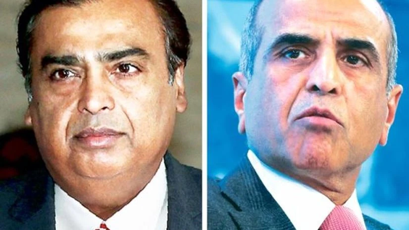 New battle: RIL Chairman Mukesh Ambani (left) and Bharti Airtel Chairman Sunil Mittal New battle: RIL Chairman Mukesh Ambani (left) and Bharti Airtel Chairman Sunil Mittal