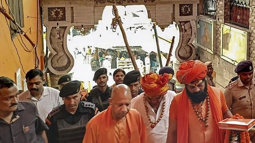 Yogi Adityanath Uttar Pradesh Chief Minister Yogi Adityanath during his visit to Hanuman Garhi Mandir, in Ayodhya
