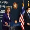 US House of Representatives Speaker Nancy Pelosi and South Korea's National Assembly Speaker Kim Jin-pyo attend a joint news announcement in Seoul, South Korea (Photo: Reuters)