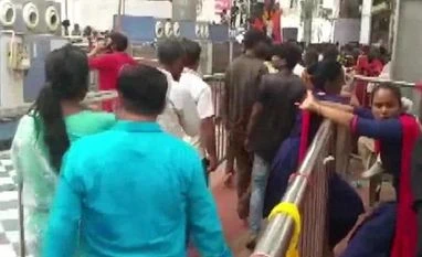 Stampede at Khatu Shyam temple An early morning stampede at Khatu Shyam temple killed 3, injured two people. (Photo: Twitter/@ANI)