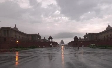 Work underway on Delhi's stretches marked for redevelopment, beautification cloudy sky Delhi