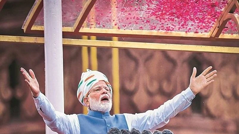 Prime Minister Narendra Modi Prime Minister Narendra Modi addresses nation on 76th Independence Day at Red Fort. (PTI Photo)Prime Minister Narendra Modi addresses nation on 76th Independence Day at Red Fort. (PTI Photo)