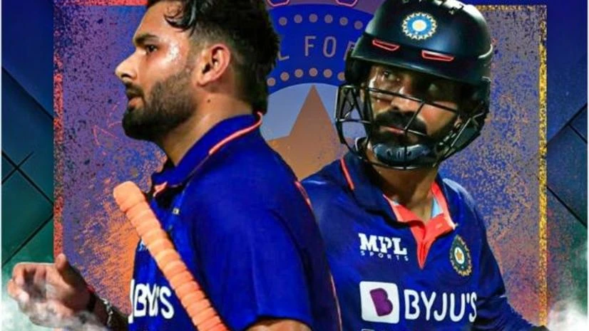 Asia Cup Cricket Rishabh Pant and Dinesh Karthik once again in contention for a psot in India's playing 11. Photo: Twitter/@ShreyArya4