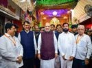 Union Home Minister Amit Shah with Maharashtra CM Eknath Shinde and Dy CM Devendra Fadnavis visits Lalbaug cha Raja, the prominent Ganesh mandal, in Mumbai Union Home Minister Amit Shah with Maharashtra CM Eknath Shinde and Dy CM Devendra Fadnavis visits Lalbaug cha Raja, the prominent Ganesh mandal, in Mumbai