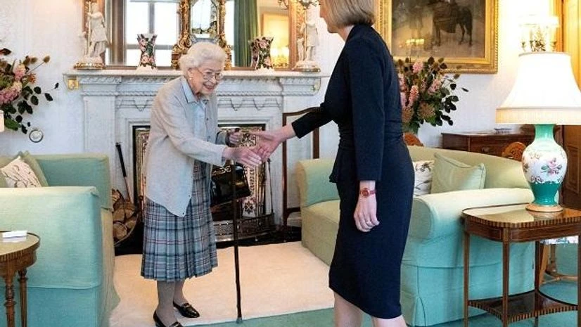 Queen Elizabeth welcomes Liz Truss during an audience where she invited the newly elected leader of the Conservative party to become Prime Minister and form a new government, at Balmoral Castle, Scotland Queen Elizabeth welcomes Liz Truss during an audience where she invited the newly elected leader of the Conservative party to become Prime Minister and form a new government, at Balmoral Castle, Scotland