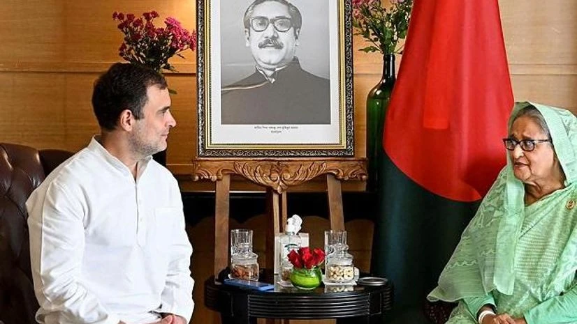 Congress MP Rahul Gandhi with Bangladesh PM Sheikh Hasina Congress MP Rahul Gandhi with Bangladesh PM Sheikh Hasina