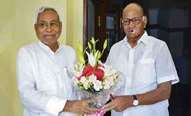 Bihar CM Nitish Kumar with NCP chief Sharad Pawar Bihar CM Nitish Kumar with NCP chief Sharad Pawar