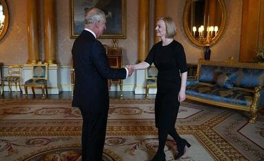 UK PM Truss takes oath of loyalty to Britain's new monarch King Charles III King Charles II with UK PM Liz Truss