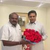 HD Kumaraswamy meets Telangana CM, minister KTR, discusses natl politics