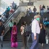 Commuters wait at the MG Road Metro Station amid a temporary halt in train services between Sultanpur and Ghitorni stations, in Gurugram (Photo: PTI)