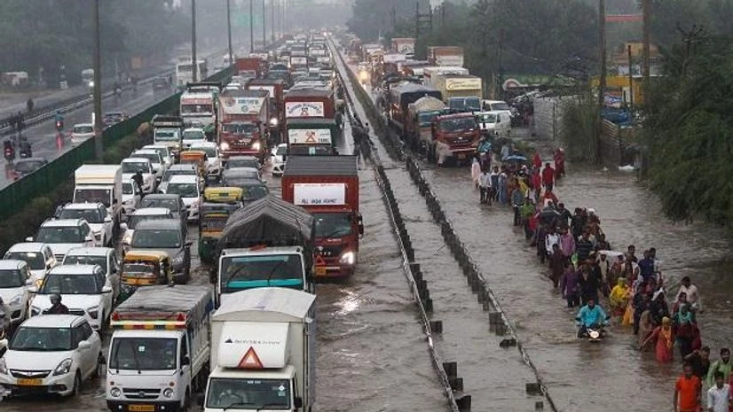 Delhi traffic, Gurugram, Traffic, rainfall Delhi traffic, Gurugram, Traffic, rainfall