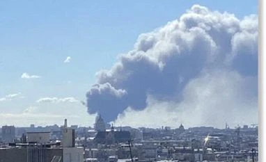 Fire breaks out at a warehouse at world's biggest produce market in Paris Fire, Paris