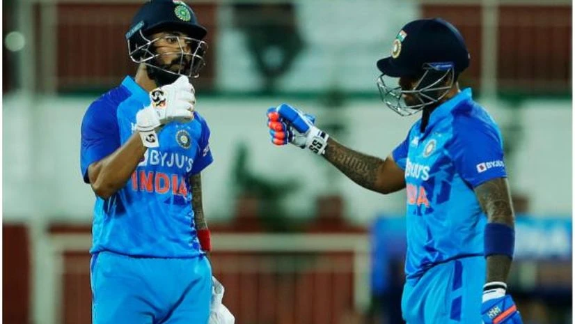 India vs South Africa KL Rahul and Suryakumar Yadav added 93* for the third wicket as India beat South Africa in the first T20I. Photo: @BCCI