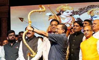 Delhi CM Arvind Kejriwal attends Dussehra festivities at Red Fort Arvind Kejriwal, Dussehra, Red Fort
