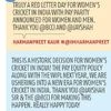 Pay parity: BCCI announces equal match fee for men, women cricketers
