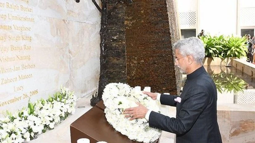 EAM Jaishankar, 26/11 Memorial, Hotel Taj Mahal Palace, Mumbai EAM Jaishankar, 26/11 Memorial, Hotel Taj Mahal Palace, Mumbai
