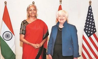 What is friendshoring? Finance Minister Nirmala Sitharaman and US Treasury Secretary Janet Yellen termed inflation as their biggest challenge. Photo: PTI