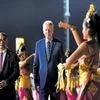 celebrations some place away: US President Joe Biden at a cultural performance as he arrives at the Ngurah Rai International Airport ahead of the G20 leaders' summit, near Denpasar, Bali, Indonesia, on Sunday (Source: Reuters)