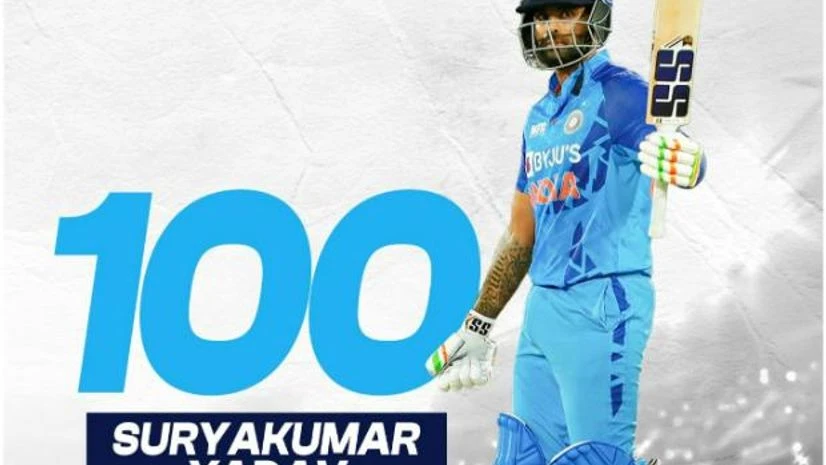 Suryakumar Yadav India vs New Zealand Suryakumar Yadav hits a century in the second T20I between India and New Zealand. Photo: @BCCI