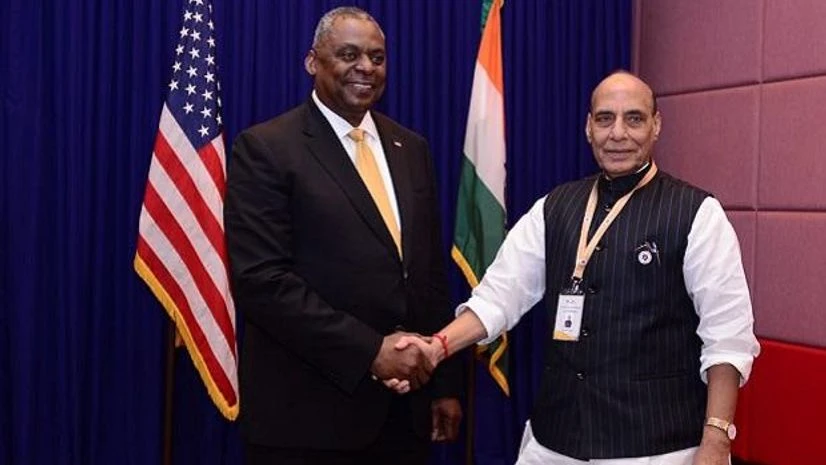 Rajnath Singh meets US Secretary of Defence, Lloyd J. Austin Rajnath Singh meets US Secretary of Defence, Lloyd J. Austin