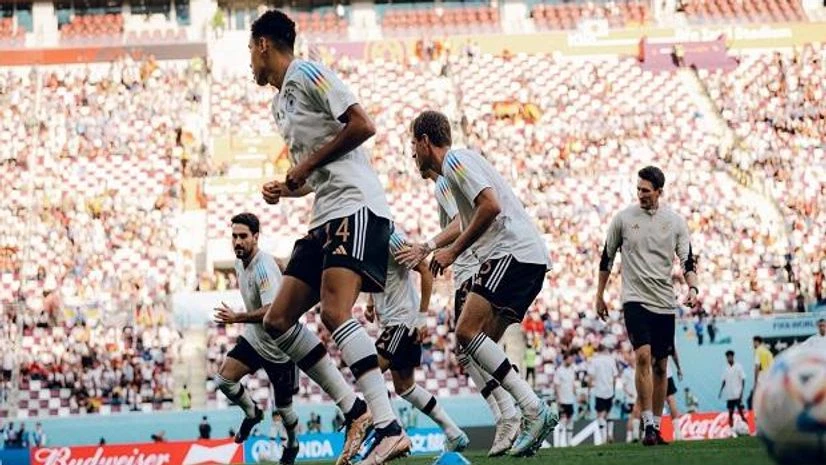 Germany Football team Germany Football team in practice before Germany vs Japan Fifa World Cup Qatar match. Photo:@DFB_Team_EN
