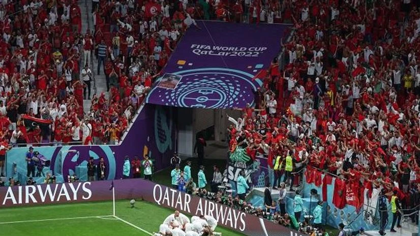 Morocco Football Team Morocco Football Team celebrates after win against Belgium in Fifa World Cup Qatar 2022. Photo:@FIFAWorldCup