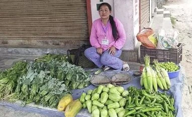 Woman street vendor, Nagaland Woman street vendor, Nagaland