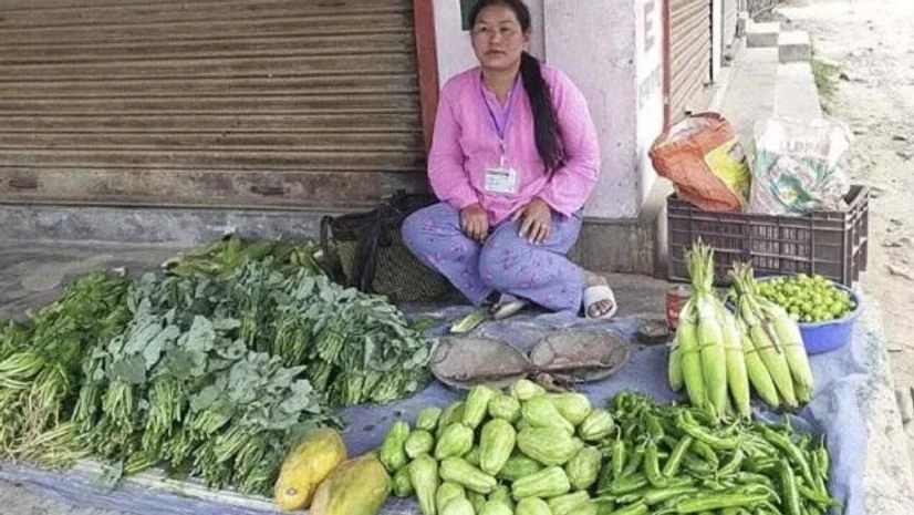 Woman street vendor, Nagaland Woman street vendor, Nagaland