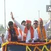 Gujarat CM Bhupendra Patel in his roadshow in Mehsana