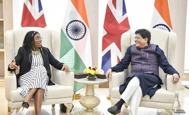 India and UK look to fast-track free trade agreement negotiations Commerce and Industry Minister Piyush Goyal with his British counterpart Kemi Badenoch during a bilateral meeting in New Delhi on Tuesday. Photo: Twitter