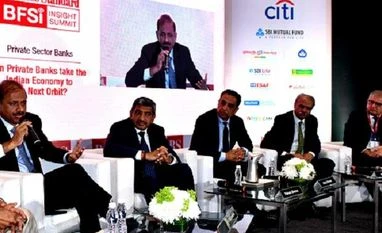 Liability management now top priority for lenders: Private bank CEOs L to R- V Vaidyanathan, MD & CEO, IDFC First Bank; Rakesh Sharma, MD & CEO, IDBI Bank; Ashu Khullar, MD, Citi India; Hitendra Dave, India CEO, HSBC Bank; Amitabh Chaudhry, MD & CEO, Axis Bank (Photo: Kamlesh Pednekar)