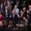 Kevin McCarthy gives a thumbs-up after being elected Speaker of the House on Jan 7