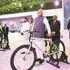 Prime Minister Narendra Modi at the India Energy Week 2023 in Bengaluru, on Monday, with Union Minister Hardeep Singh Puri