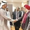 Union Minister for Petroleum and Natural Gas Hardeep Singh Puri (right) with COP28  president-designate Sultan al Jaber in Bengaluru | PHOTO: TWITTER