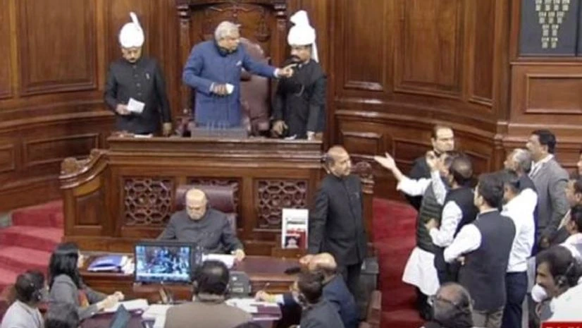 Rajya Sabha, Jagdeek Dhankar, ruckus, opposition Photo: Twitter@ANI