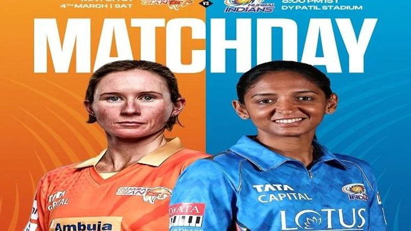 WPL 2023 Mumbai Indians vs Gujarat Giants WPL 2023 Live Score. Photo: WPL Twitter