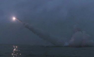 N Korea fires missiles into sea after US-South Korean military drills end Missile, missile testing, missile launch, North Korea