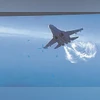 US released a de-classified video showing a Russian military jet intercept a US drone downed over the Black Sea two days ago US released a de-classified video showing a Russian military jet intercept a US drone downed over the Black Sea two days ago