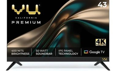 Vu Televisions launches 43, 55-inch smart TV with 50W built-in soundbar Vu Premium 4K TV 43inch 43CA