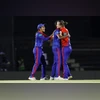 WPL 2023 Jess Jonassen of Delhi Capitals celebrates the wicket of Hayley Matthews of Mumbai Indians during the final of the Women’s Premier League between the Delhi Capitals and the Mumbai Indians held at the Brabourne Stadium, Mumbai. Photo: Sportzpics