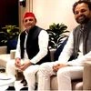 Akhilesh meets BSP MP Ritesh Pandey